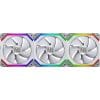 Lian-Li UF-SL120-3W UNI SL120 – ثلاث مراوح بيضاء RGB قابلة للتحكم بتقنية PWM وبحجم 120 مم، بسرعة 1900 دورة في الدقيقة، مع وحدة تحكم، باللون الأبيض