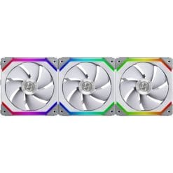 Lian-Li UF-SL120-3W UNI SL120 – Triple White Addressable RGB PWM 120mm Fans, 1900RPM, Includes Controller, White