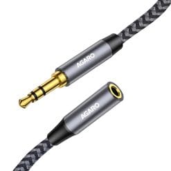 Male-to-Female Extension Audio Cable – 3.5mm AUX, Gold-Plated Mobile Phone Headset Extension, 2 Meters