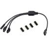 12V 4-Pin RGB Splitter Cable - LED Strip Connector, 1 to 4 Extension Cable for 5050 LED Tape Light and Computer Fan Motherboard (5-12V)