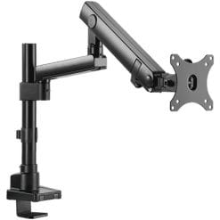 Twisted Minds Single Monitor Aluminum Slim Pole Mounted Spring Assisted Arm – Detachable VESA Plate Design, Smooth Arm Insertion (Model TM-20-C06P)