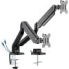 Twisted Minds Premium Dual Monitor Arm – Aluminum Gas Spring Pole Mounted, Detachable VESA Plate, 2 Accessible USB 3.0 Ports, Free Tilt Design, Black (Model TM-26-C012U)