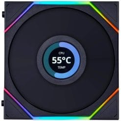 Lian Li UNI FAN TL LCD 120 Black high-performance 120mm ARGB fan with customizable LCD display for gaming PCs in Bahrain