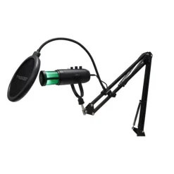 Twisted Minds W108 USB Microphone (With Stand) – Dynamic RGB Lighting, Sleek Black Design, Professional Sound Quality for Streamers and Gamers