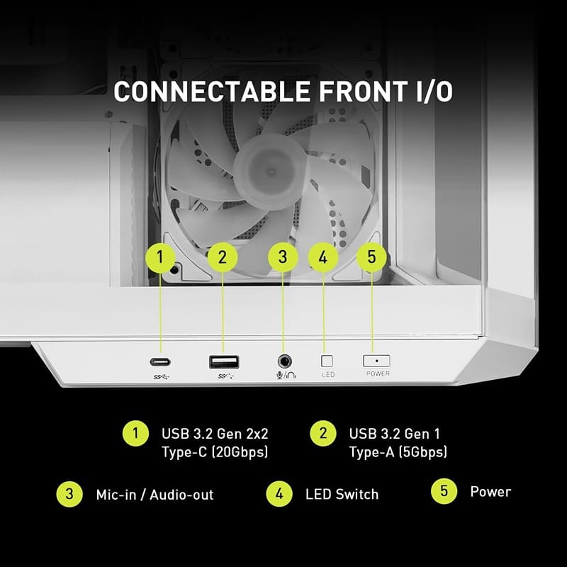 MSI MAG PANO M100R PZ White Gaming PC Case with Liquid Cooling Support