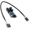 Motherboard USB 2.0 9 Pin Header 1-to-2 Extension Hub Splitter Adapter – Converter MB, One USB 2.0 Female to 2 Female, 30cm Cable, 9 Pin Male Adapter Port Multiplier
