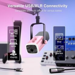 Fifine AM8T Pink Dynamic Mic RGB Bahrain