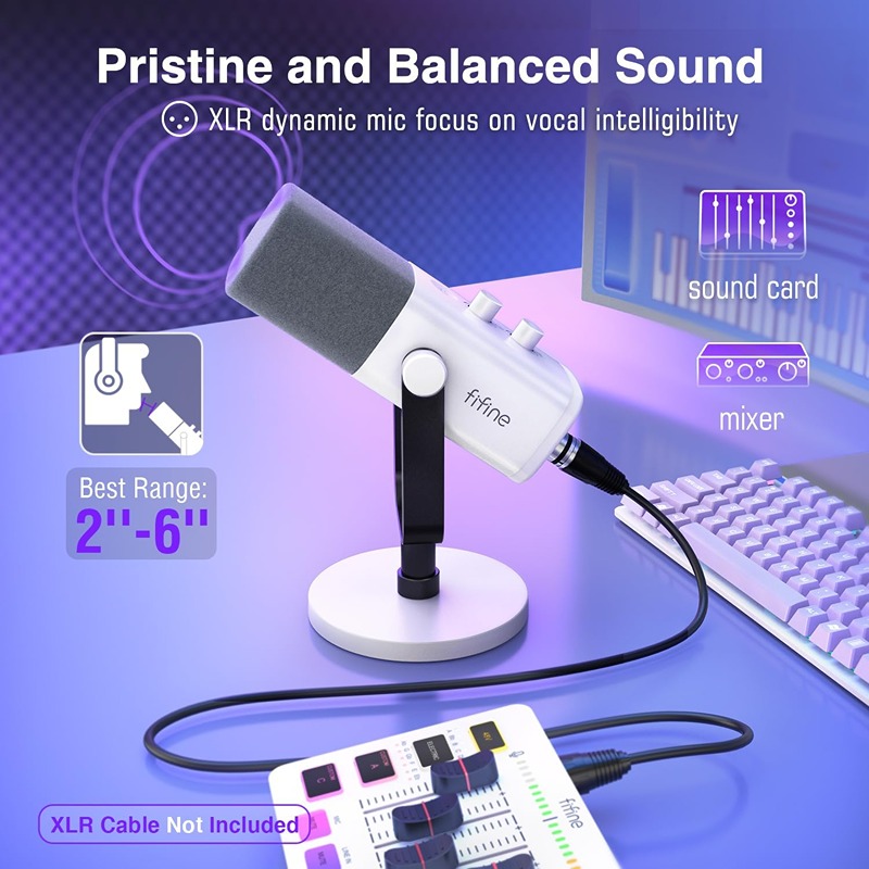 FIFINE AM8 White RGB Microphone Bahrain