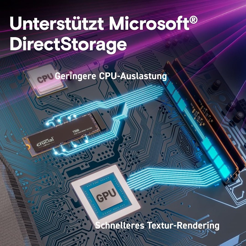 Crucial T500 1TB Gen4 NVMe M.2 internal SSD for gaming and editing
