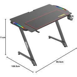 Z Shaped Gaming Desk for Home Office Use