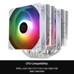 Peerless Assassin 120 SE CPU cooler with white heatsink and ARGB
