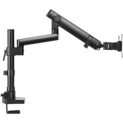 Twisted Minds Single Monitor Aluminum Slim Pole Mounted Spring Assisted Arm – Detachable VESA Plate Design, Smooth Arm Insertion (Model TM-20-C06P)