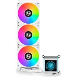 Galahad II 360 White AIO Cooler with customizable LCD and RGB