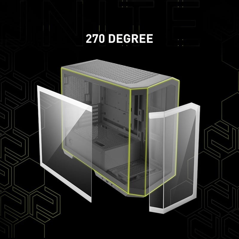 MSI MAG PANO M100R PZ White Gaming Case with Tempered Glass Panel