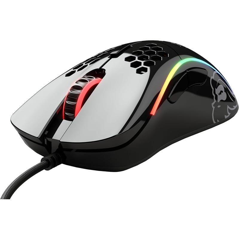 RGB lighting Glorious Model D Glossy Black Gaming Mouse in Bahrain for esports and casual gaming