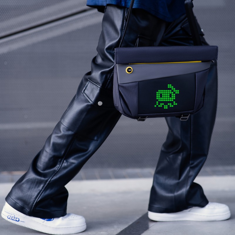 Divoom Pixoo Sling Bag - Black, 90100058196 | Customizable LED Display, Waterproof, Multiple Pockets, Soft Rubber Grip Handle - Image 3
