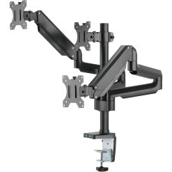 Twisted Minds Triple Monitor Arm, 17"-32", Full Motion Adjustable, Aluminum Desk Mount, USB 3.0, VESA, C-Clamp/Grommet, Cable Management