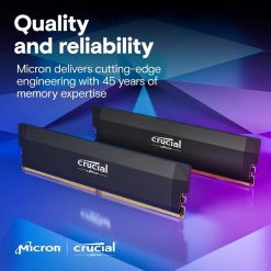 Crucial Pro DDR5 6400MHz Black RAM with Aluminum Heat Spreader