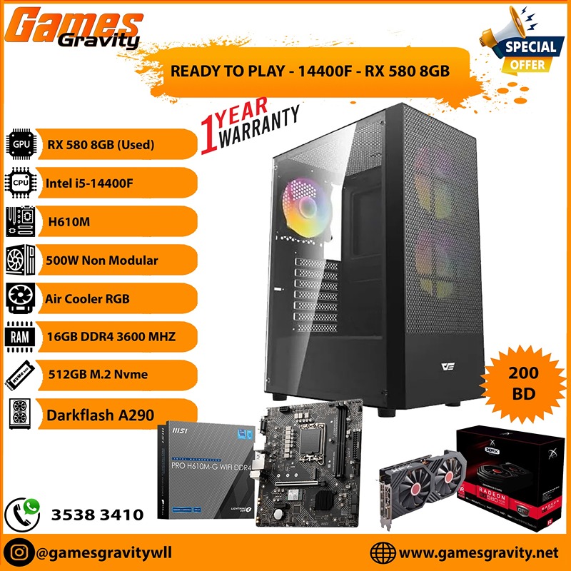 Intel i5-14400F - AMD RX 580 8GB (Dual Fan)