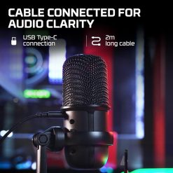 HyperX SoloCast USB Condenser Gaming Microphone with Tap-to-Mute, Cardioid Pickup for PC, PS4, PS5, and Mac – Ideal for Streaming, Podcasts, and Content Creation – Black