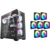 DarkFlash DS900-B ATX PC Case Black with 7x Pre-Installed aRGB Fans, Tempered Glass, 360mm Radiator & 10 Fan Support