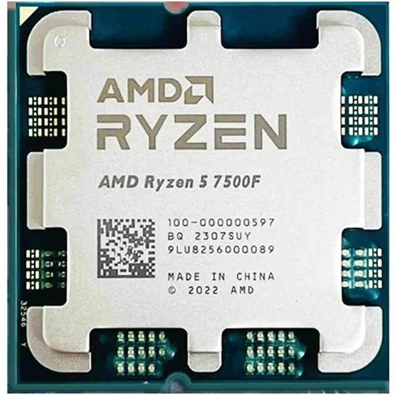AMD Ryzen 5 7500F 6-Core 12-Thread 3.7GHz Desktop Processor, 5nm, 32MB Cache, AM5 Socket – Without Cooler (Tray Piece)