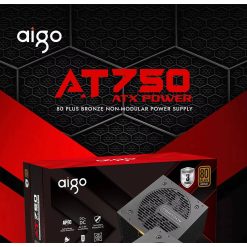 DARKFLASH Aigo AT750 750W Non-Modular Power Supply – 80 Plus Bronze, Active PFC, 120mm Hydraulic Bearing Fan