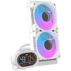 DarkFlash DH240D 240mm Liquid CPU Cooler – Aluminum Radiator, 2x 120mm Fans, Low Noise, Hydro Bearing (White)