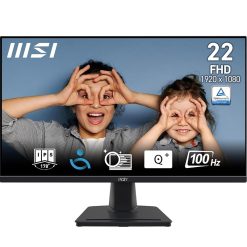 شاشة MSI Pro MP225 للأعمال والألعاب مقاس 21.5 بوصة بدقة FHD ولوحة IPS، بتردد 100Hz وزمن استجابة 1ms ومزامنة متكيفة و16.7 مليون لون
