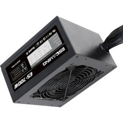 ESGAMING 700W Non-Modular ATX Power Supply 6+2 Pin PCIe Connectors Auto-Thermal Controlled 120mm Fan PFC Protection Dual 115/230V Input Switch Black