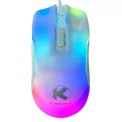 ماوس الألعاب السلكي KGaming E‑GM128 AURA STRIKE RGB – واجهة USB، بدقة تصل إلى 12,800 DPI، ومعدل استطلاع 1,000Hz