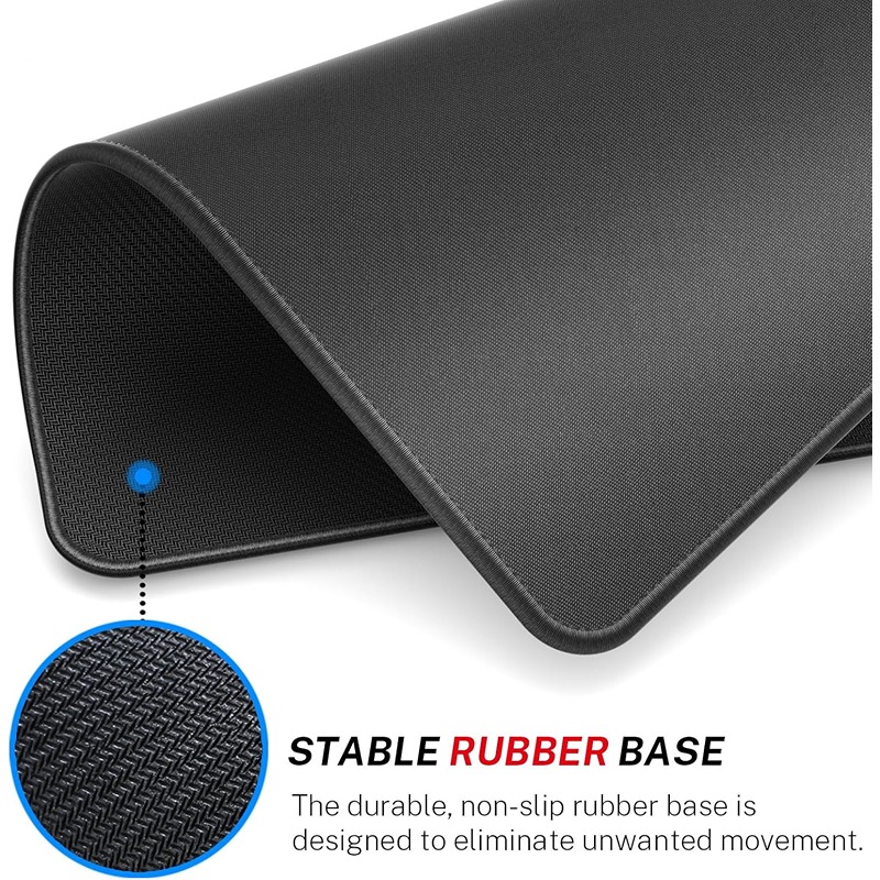 MROCO Large Gaming Mouse Pad 30% Bigger Waterproof Anti-Fray Stitching Non-Slip Rubber Base Premium Textured Surface for Laptop, Office & Home Black 8.5x11 Inch - Image 2