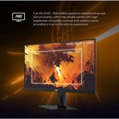 AOC 25G42E 25-Inch FHD Fast IPS Gaming Monitor 180Hz 0.5ms HDR10 Adaptive-Sync HDMI DisplayPort Black & Red