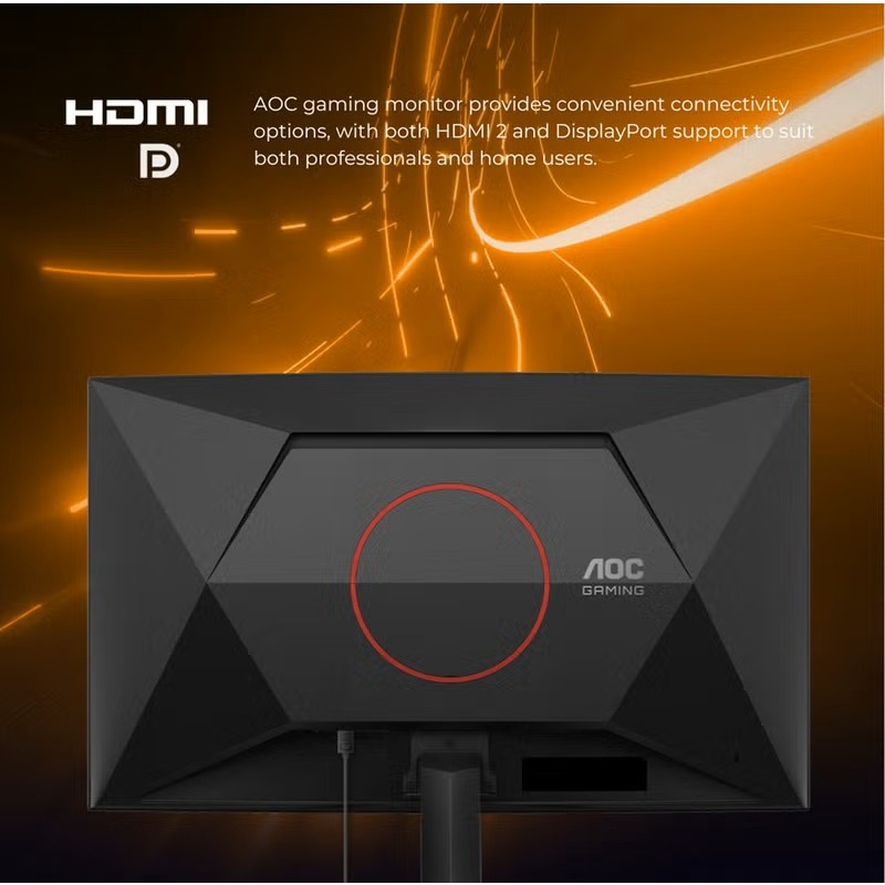 شاشة ألعاب AOC 25G42E مقاس 25 بوصة بدقة FHD ولوحة Fast IPS ومعدل تحديث 180Hz وزمن استجابة 0.5ms ودعم HDR10 وAdaptive-Sync ومنافذ HDMI وDisplayPort باللونين الأسود والأحمر - الصورة 3