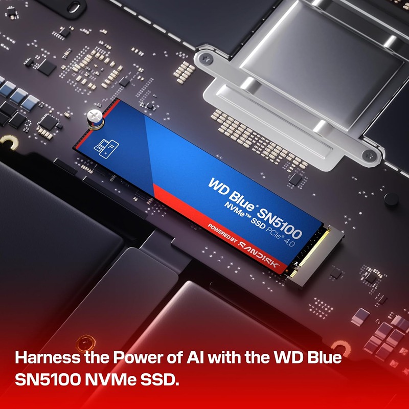 WD Blue SN5100 1TB NVMe M.2 2280 PCIe Gen 4.0 SSD – Up to 7,100MB/s Ultra-Fast Storage (WDS100T5B0E) - Image 2