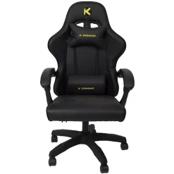 KGaming KGS 001A Nomad Gaming Chair Full Black Medium PVC Tilt Mechanism Class 1 Gas Lift Linkage Armrest Ergonomic Gaming Chair - Black