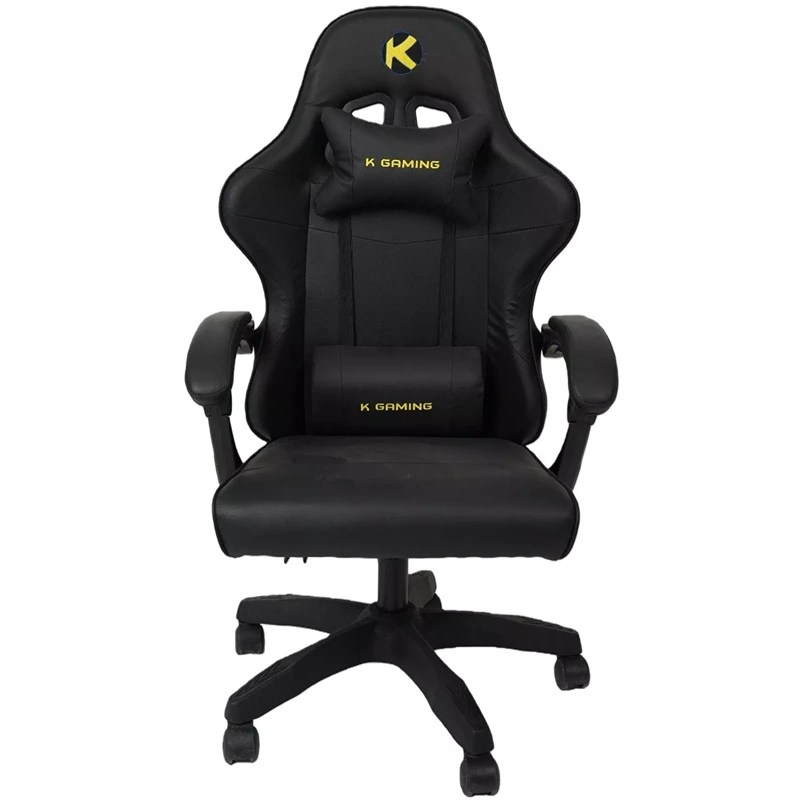 KGaming KGS 001A Nomad Gaming Chair Full Black Medium PVC Tilt Mechanism Class 1 Gas Lift Linkage Armrest Ergonomic Gaming Chair - Black