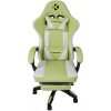 KGAMING KGS-002 Ergonomic Gaming Chair Adjustable Recline with Footrest PU Leather Linkage Armrest Medium Size - LIGHT GREEN (GCH-0008)