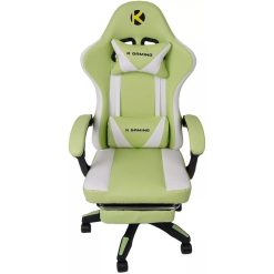 KGAMING KGS-002 Ergonomic Gaming Chair Adjustable Recline with Footrest PU Leather Linkage Armrest Medium Size - LIGHT GREEN (GCH-0008)