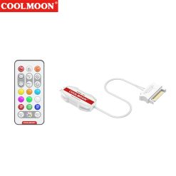Coolmoon SK1 ARGB & PWM Fan Hub Controller with Remote – Single ARGB Header, Multi-Fan Hub, PWM Speed Control, RGB Sync Controller for PC Cooling Systems