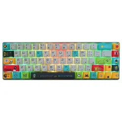 لوحة المفاتيح الميكانيكية KGaming C-K29-CB ذات 68 مفتاحًا، ثلاثية الوضع، قابلة لتبديل المفاتيح، بإضاءة RGB ومنفذ Type-C وبطارية 2000mAh، بتخطيط عربي-إنجليزي – كريمي أزرق