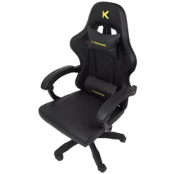 KGaming KGS 001A Nomad Gaming Chair Full Black Medium PVC Tilt Mechanism Class 1 Gas Lift Linkage Armrest Ergonomic Gaming Chair - Black