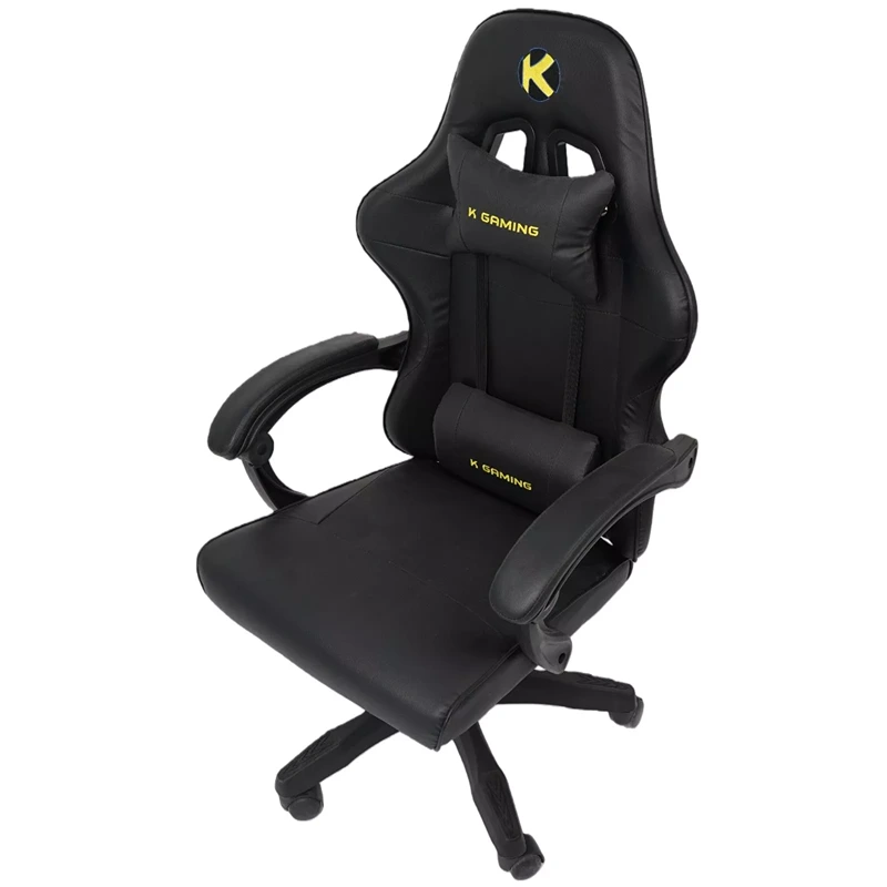 KGaming KGS 001A Nomad Gaming Chair Full Black Medium PVC Tilt Mechanism Class 1 Gas Lift Linkage Armrest Ergonomic Gaming Chair - Black - Image 2