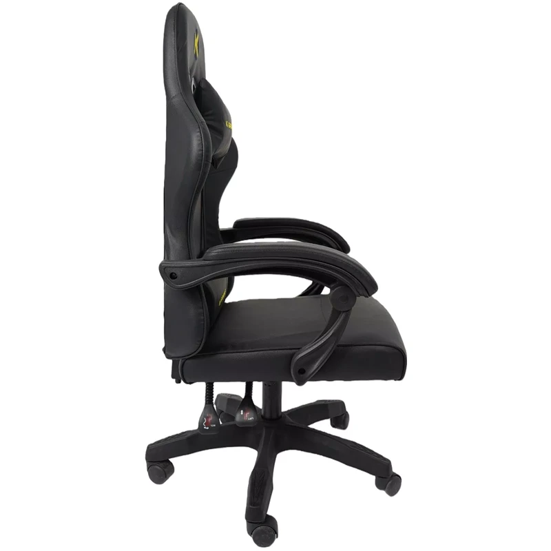 KGaming KGS 001A Nomad Gaming Chair Full Black Medium PVC Tilt Mechanism Class 1 Gas Lift Linkage Armrest Ergonomic Gaming Chair - Black - Image 3