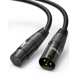 Professional XLR Male to Female Audio Cable 2 Meter Balanced Microphone Cable - Black