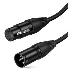 Professional XLR Male to Female Audio Cable 2 Meter Balanced Microphone Cable - Black