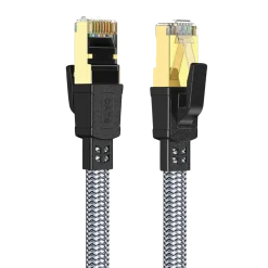 Twisted Minds Braided CAT8 FTP Flat Ethernet Cable Transmission Rate 40Gbps / 2000MHz
