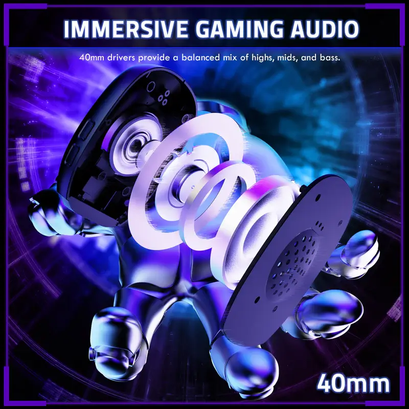 Buy Attack Shark L80 Pro Wireless Gaming Headset in Bahrain | Tri-Mode 2.4GHz, Bluetooth 5.3 & Wired - Image 4