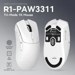 Buy Attack Shark R1 Tri-Mode Wireless Gaming Mouse (59g, PAW3311, 18000 DPI) in Bahrain