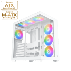 Xigmatek Aqua V Air Arctic White ATX Gaming Case with 7 ARGB Fans & Tempered Glass | Bahrain